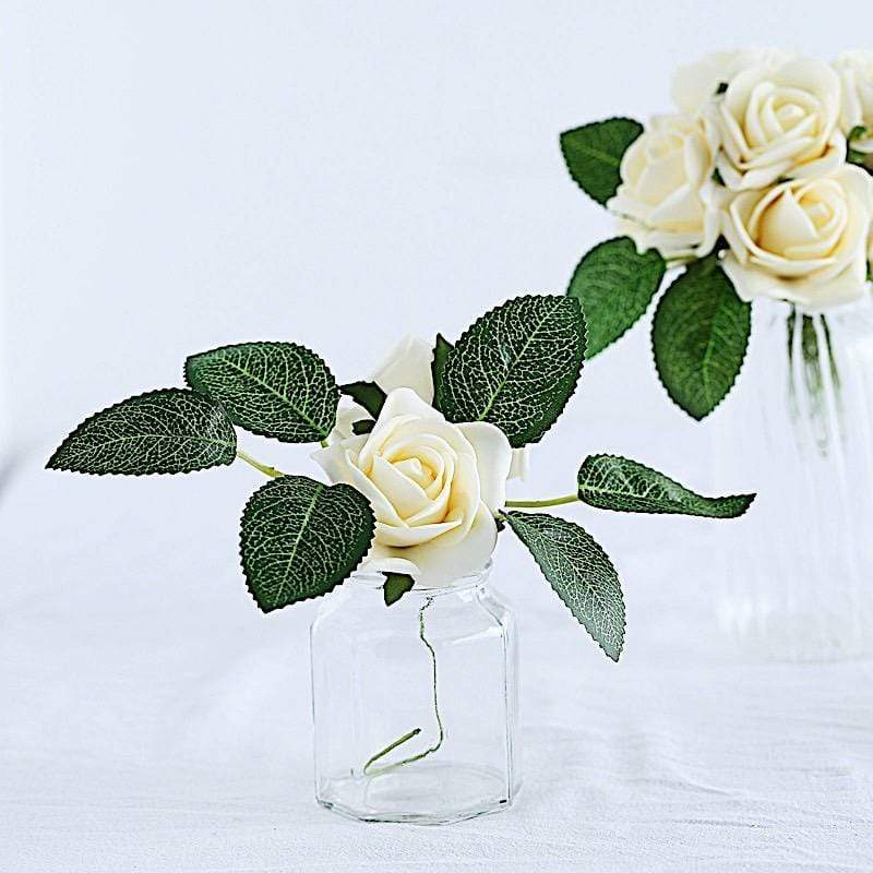 24 pcs 2" Mini Foam Rose Flowers Stems