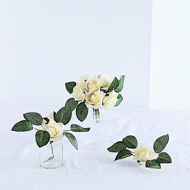 24 pcs 2" Mini Foam Rose Flowers Stems