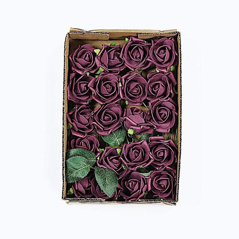 24 pcs 2" Mini Foam Rose Flowers Stems