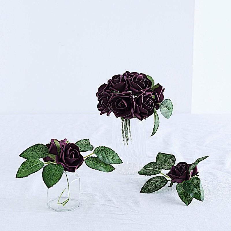 24 pcs 2" Mini Foam Rose Flowers Stems