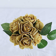 24 pcs 2" Mini Foam Rose Flowers Stems