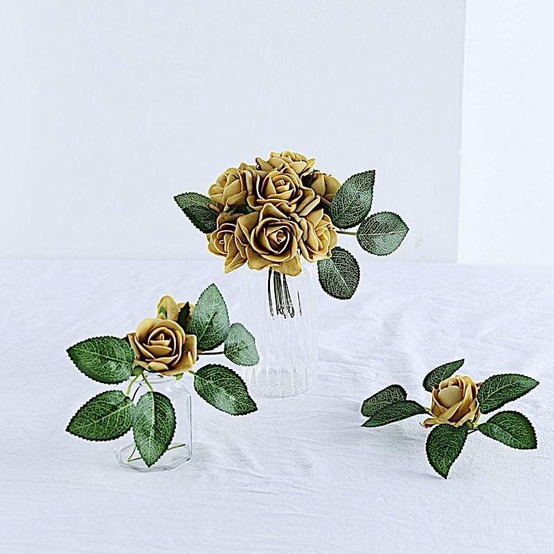 24 pcs 2" Mini Foam Rose Flowers Stems