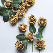 24 pcs 2" Mini Foam Rose Flowers Stems