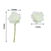 24 pcs 2" Mini Foam Rose Flowers Stems
