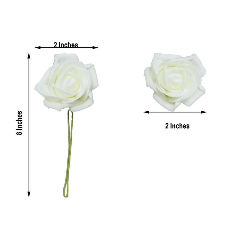 24 pcs 2" Mini Foam Rose Flowers Stems