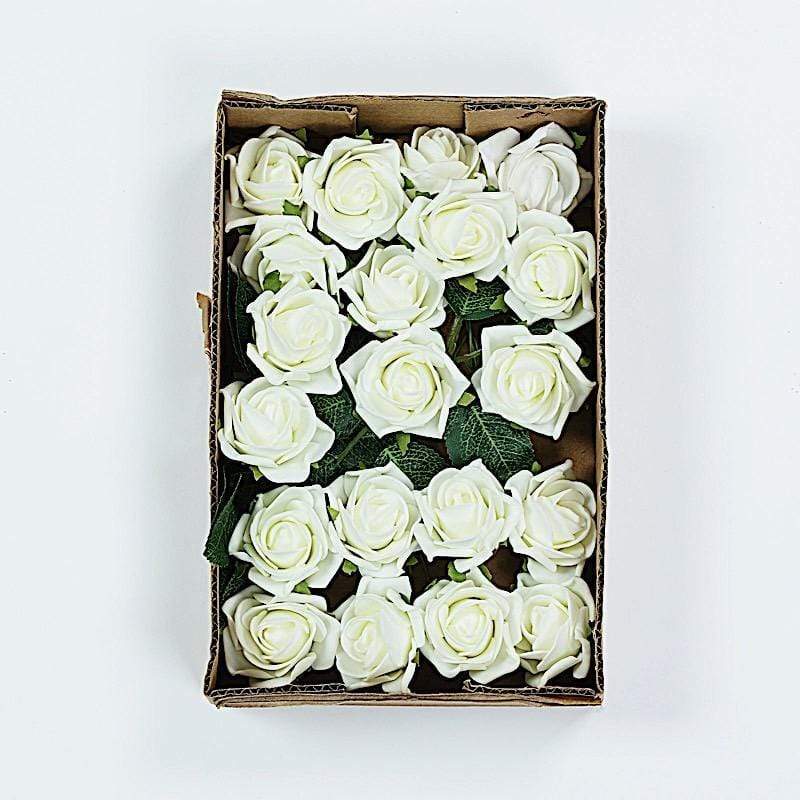 24 pcs 2" Mini Foam Rose Flowers Stems