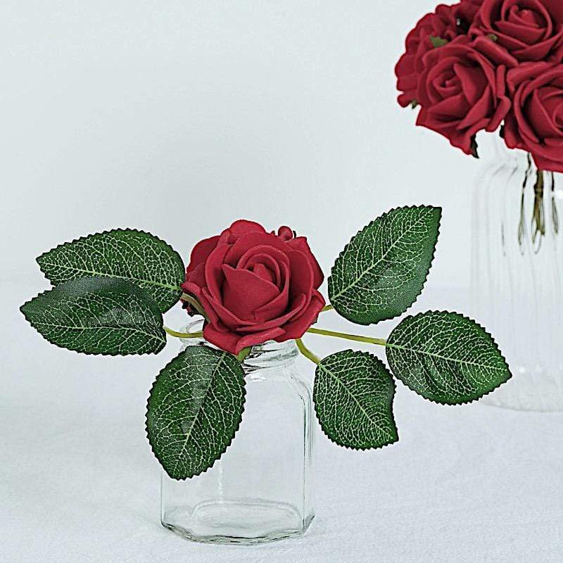 24 pcs 2" Mini Foam Rose Flowers Stems