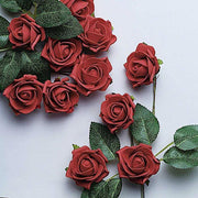 24 pcs 2" Mini Foam Rose Flowers Stems