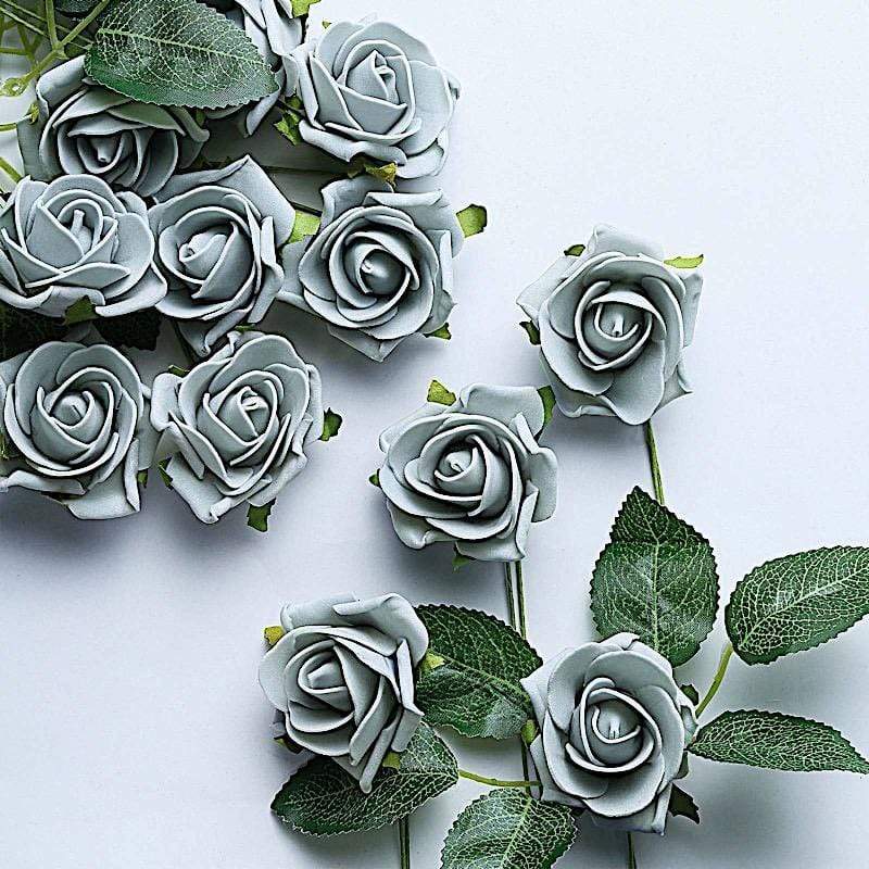 24 pcs 2" Mini Foam Rose Flowers Stems
