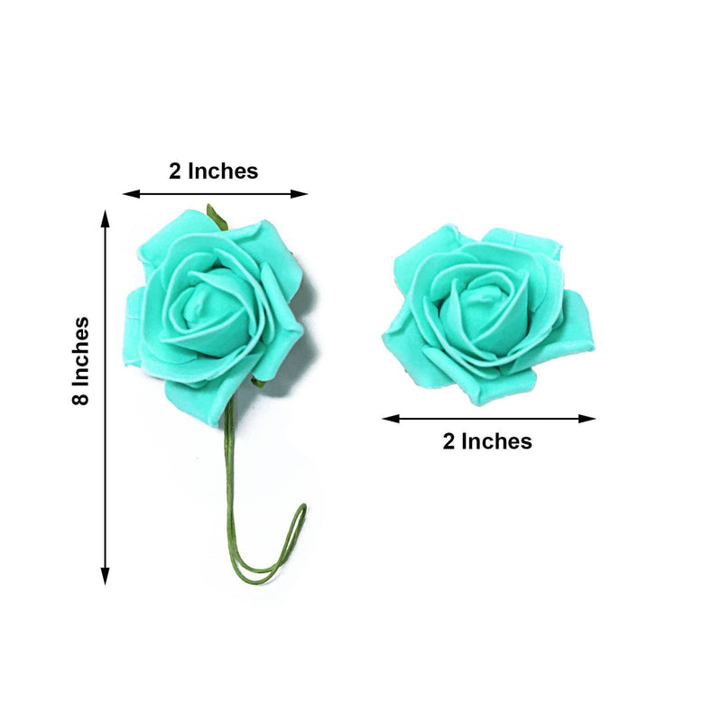 24 pcs 2" Mini Foam Rose Flowers Stems