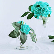 24 pcs 2" Mini Foam Rose Flowers Stems