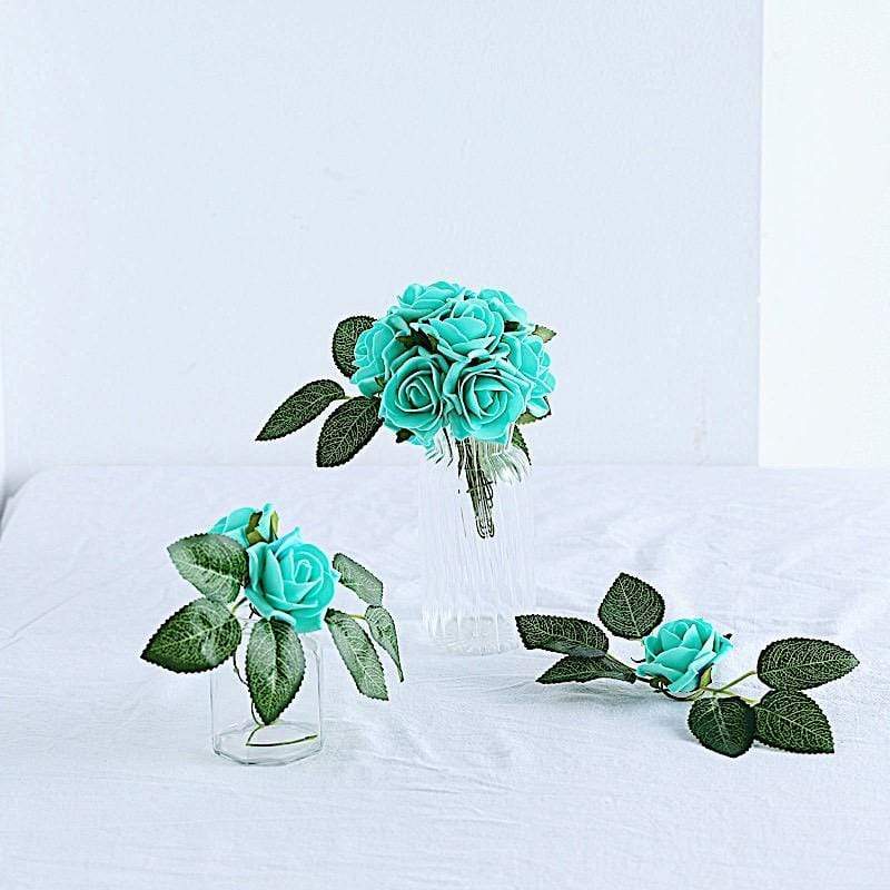 24 pcs 2" Mini Foam Rose Flowers Stems