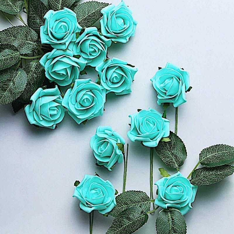 24 pcs 2" Mini Foam Rose Flowers Stems