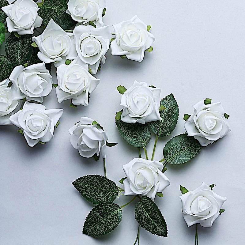 24 pcs 2" Mini Foam Rose Flowers Stems