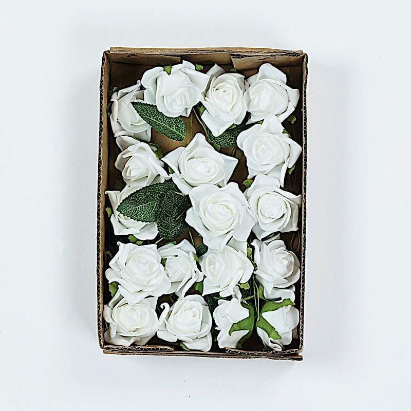 24 pcs 2" Mini Foam Rose Flowers Stems