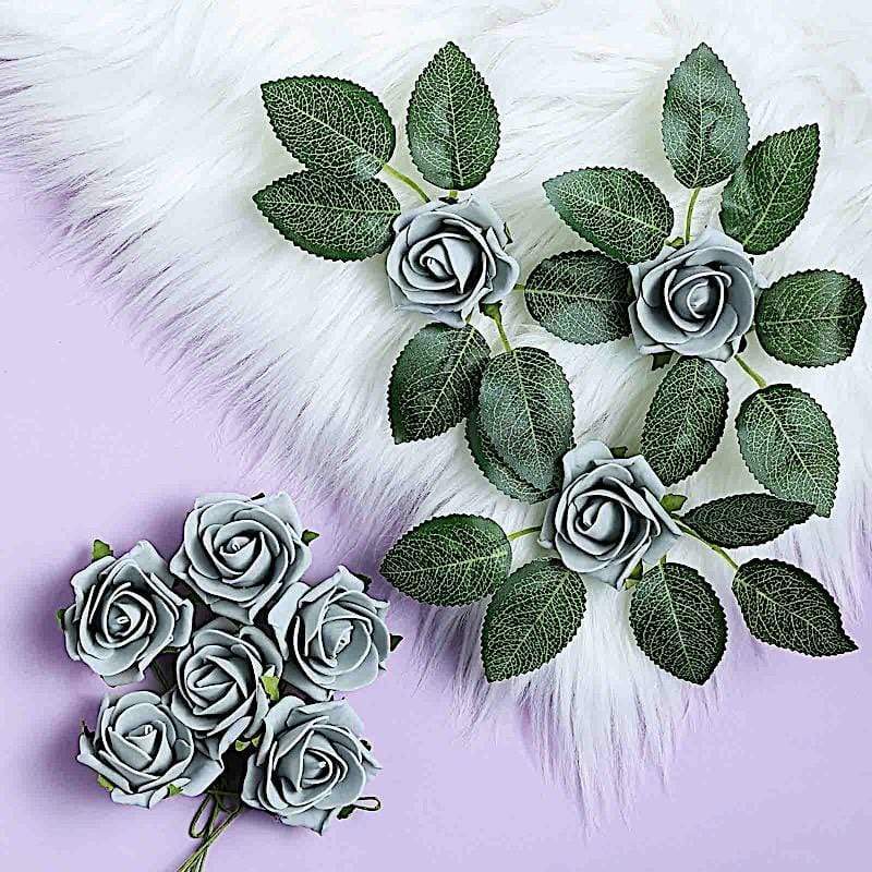 24 pcs 2" Mini Foam Rose Flowers Stems