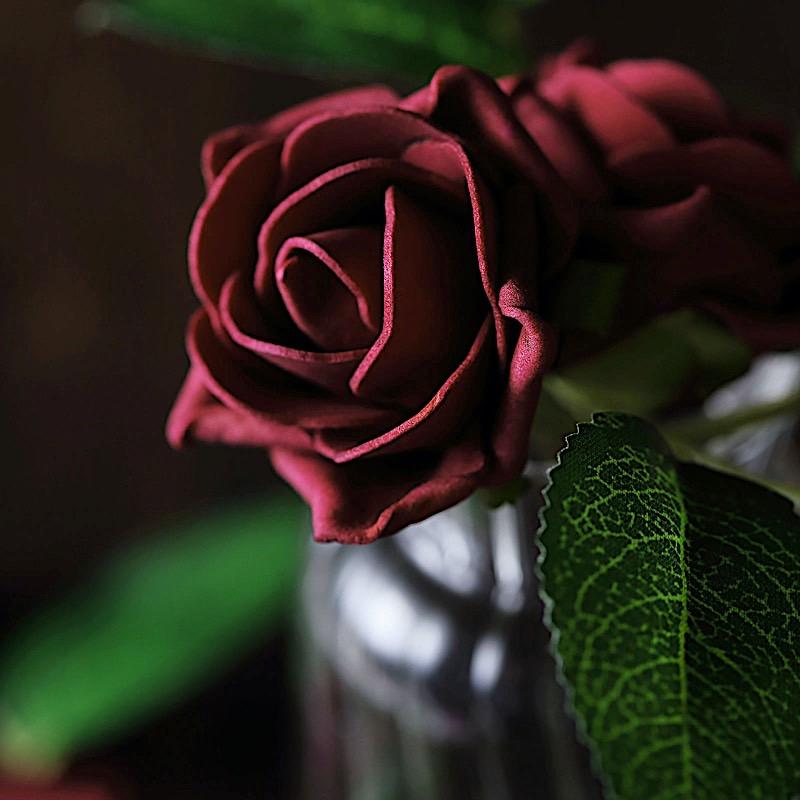 24 pcs 2" Mini Foam Rose Flowers Stems