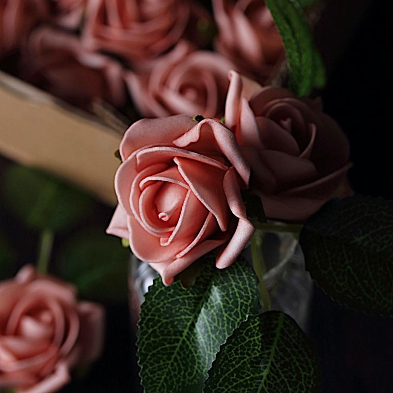 24 pcs 2" Mini Foam Rose Flowers Stems