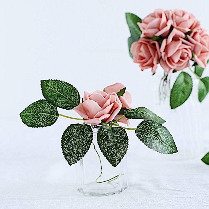 24 pcs 2" Mini Foam Rose Flowers Stems