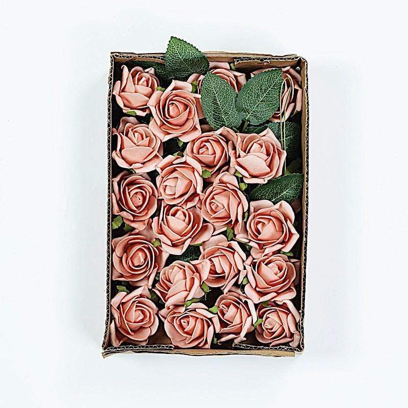 24 pcs 2" Mini Foam Rose Flowers Stems