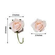 24 pcs 2" Mini Foam Rose Flowers Stems