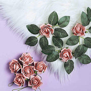 24 pcs 2" Mini Foam Rose Flowers Stems