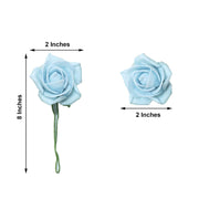 24 pcs 2" Mini Foam Rose Flowers Stems
