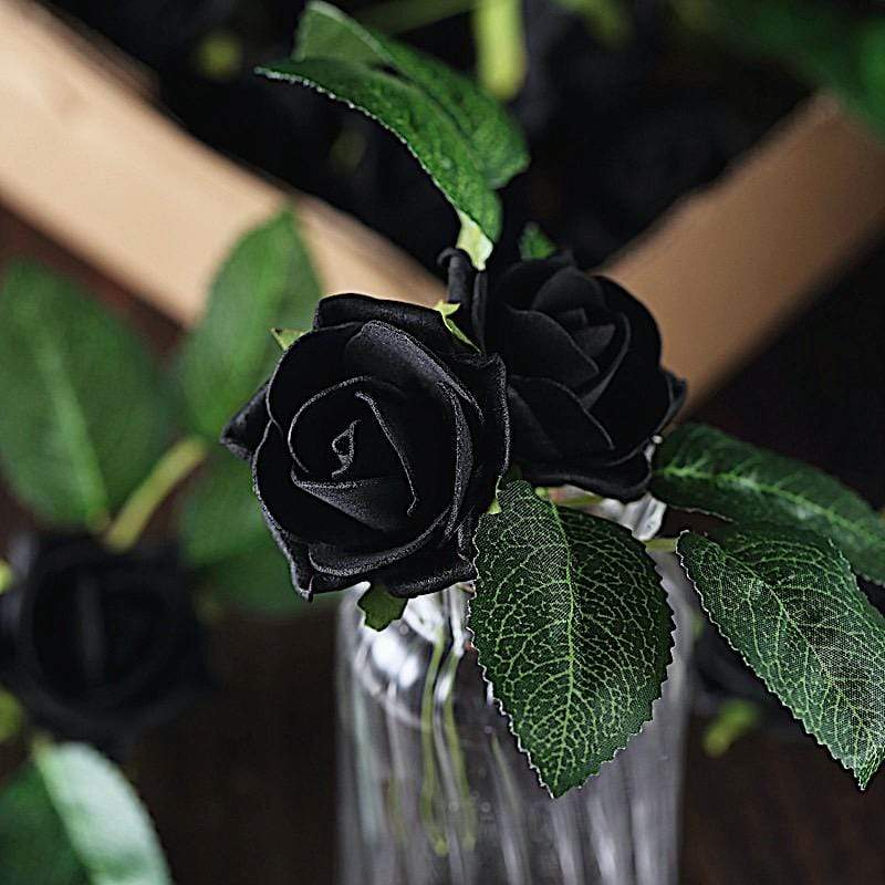 24 pcs 2" Mini Foam Rose Flowers Stems