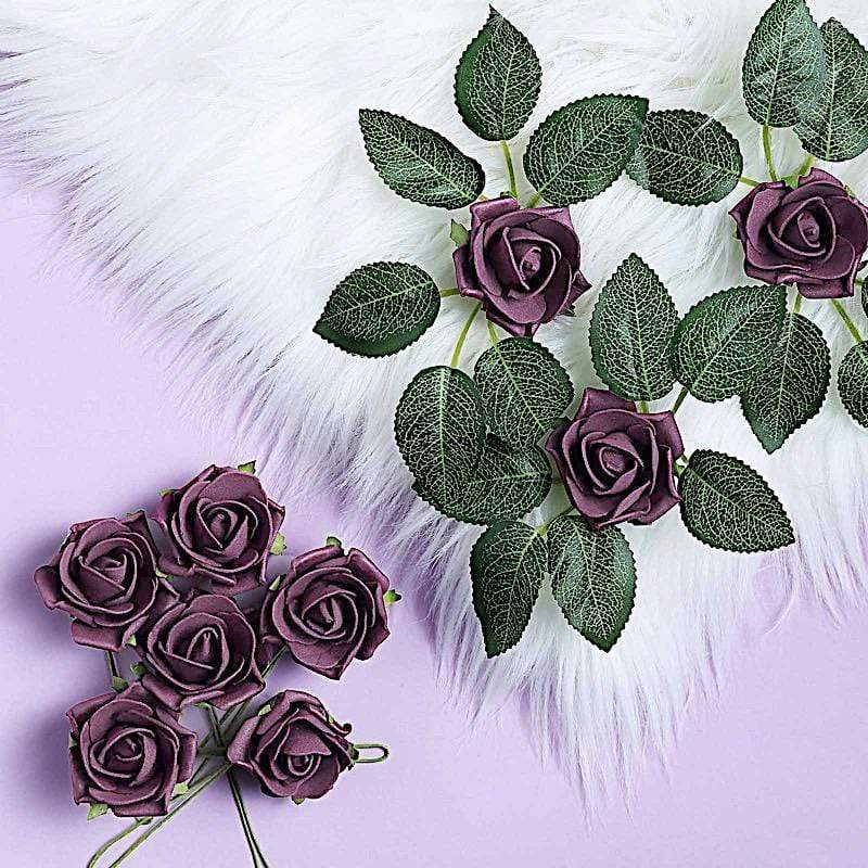 24 pcs 2" Mini Foam Rose Flowers Stems