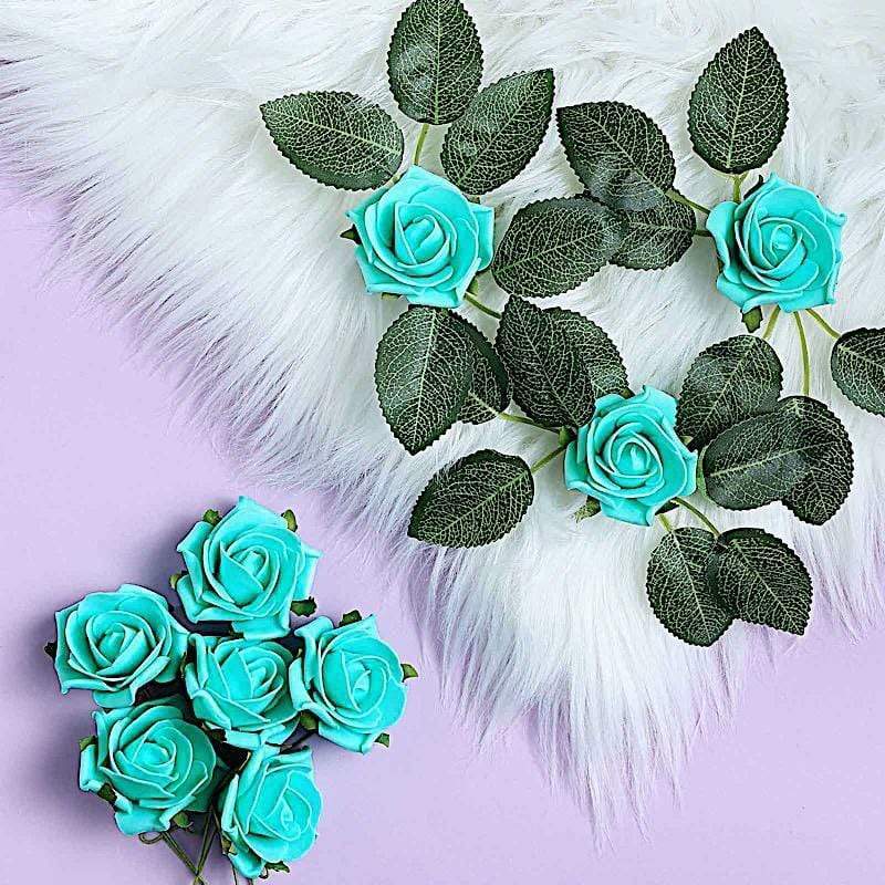 24 pcs 2" Mini Foam Rose Flowers Stems