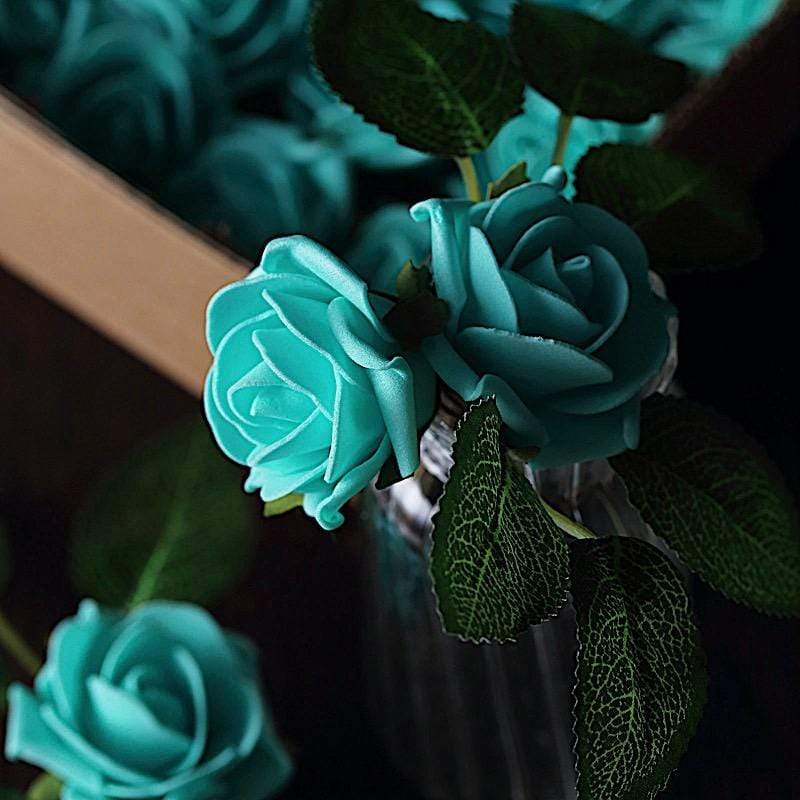 24 pcs 2" Mini Foam Rose Flowers Stems