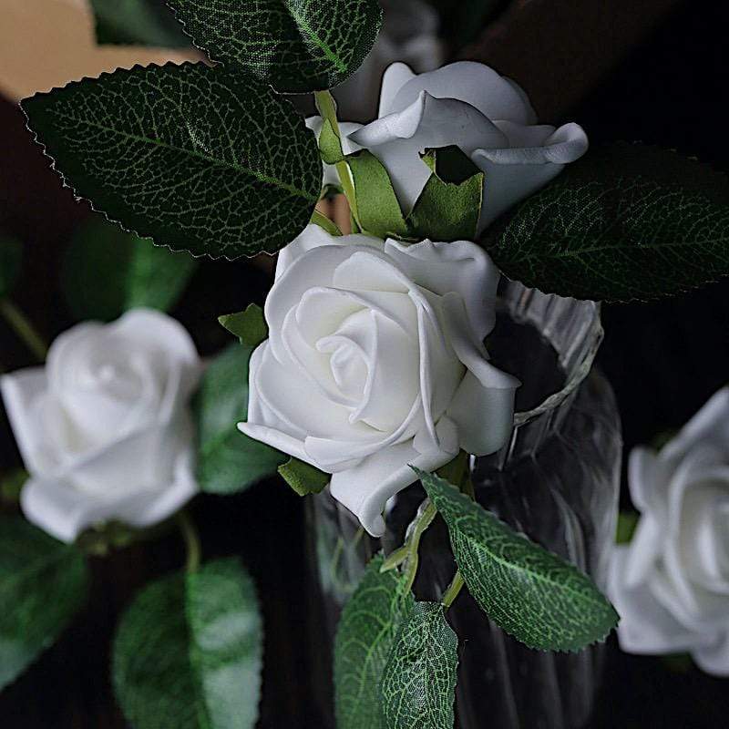 24 pcs 2" Mini Foam Rose Flowers Stems