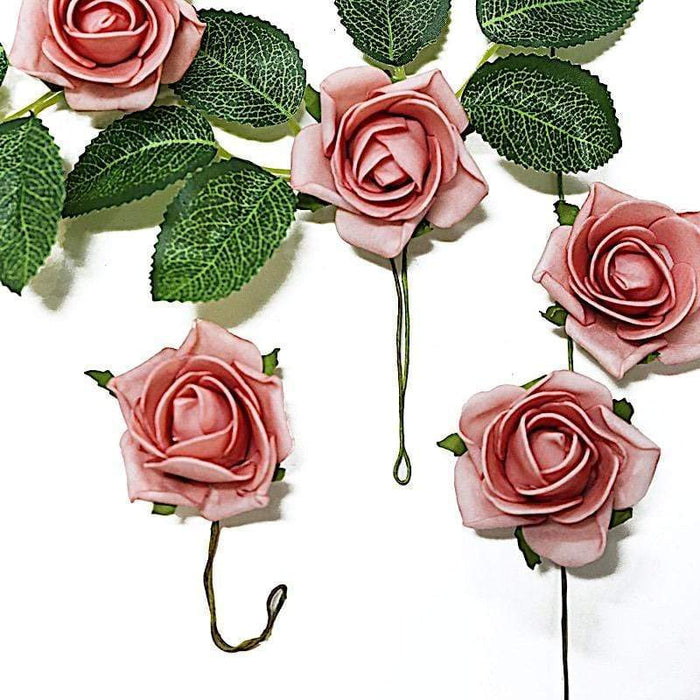 24 pcs 2" Mini Foam Rose Flowers Stems ARTI_FOAMRS05_2_080