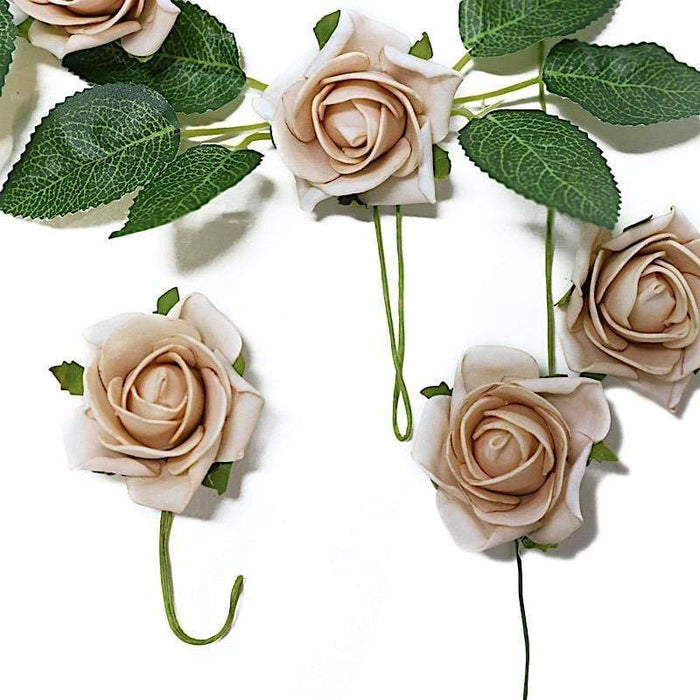 24 pcs 2" Mini Foam Rose Flowers Stems ARTI_FOAMRS05_2_CHMP