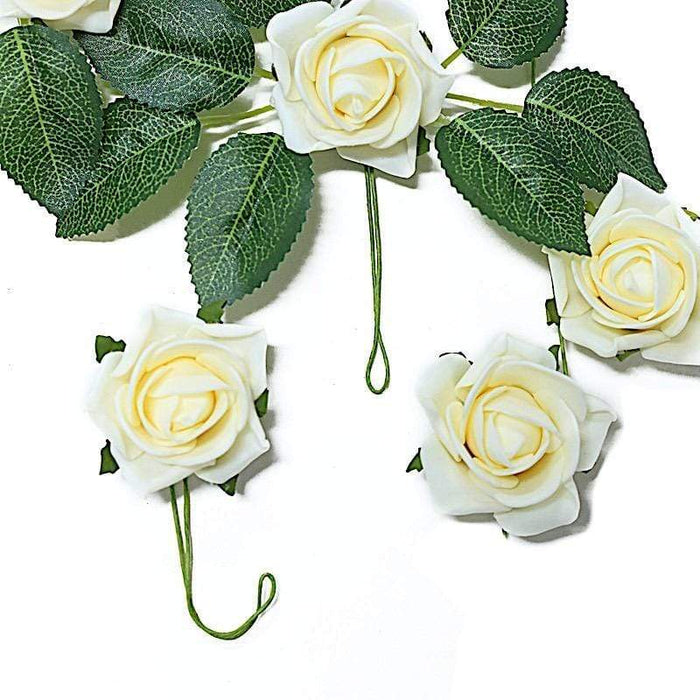 24 pcs 2" Mini Foam Rose Flowers Stems ARTI_FOAMRS05_2_CRM