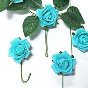 24 pcs 2" Mini Foam Rose Flowers Stems ARTI_FOAMRS05_2_TURQ