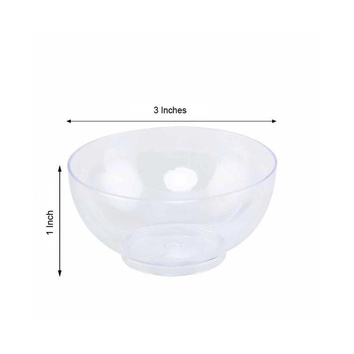24 pcs 2 oz Clear Plastic Mini Round Disposable Dessert Bowls PLST_BO0045_CLR