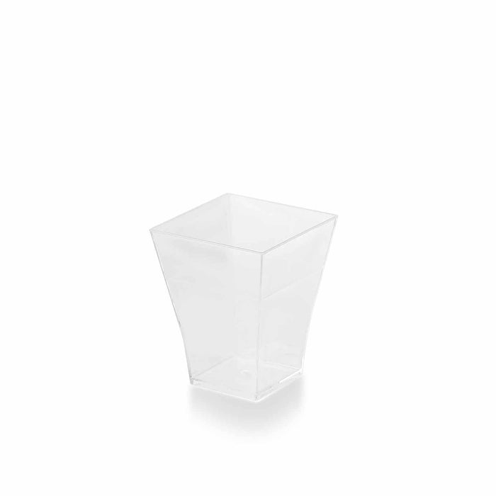 24 pcs 2 oz. Clear Square Drink or Dessert Glasses Cups - Disposable Tableware PLST_CU0025_CLR