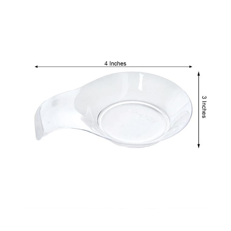 24 pcs 3" Clear Handled Round Dessert Plates - Disposable Tableware PLST_BO0035_CLR