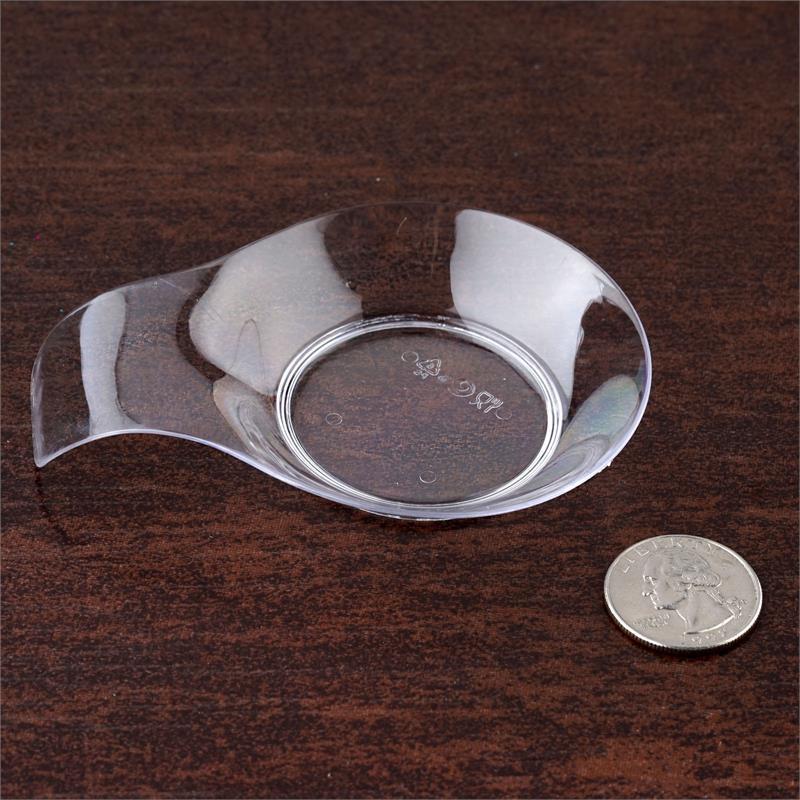 24 pcs 3" Clear Handled Round Dessert Plates - Disposable Tableware PLST_BO0035_CLR