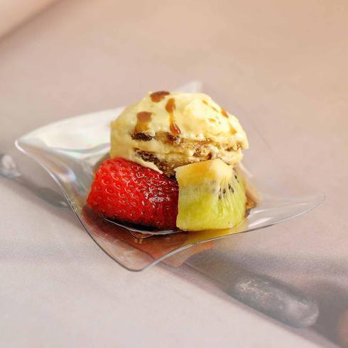 24 pcs 3" Clear Single Serve Plastic Dessert Appetizer Wave Plates - Disposable Tableware PLST_PLA0054_CLR