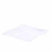 24 pcs 3" Clear Single Serve Plastic Dessert Appetizer Wave Plates - Disposable Tableware PLST_PLA0054_CLR