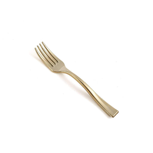 24 pcs 4" long Appetizer Forks Knives Spoons - Disposable Tableware DSP_YF0009_4_GOLD