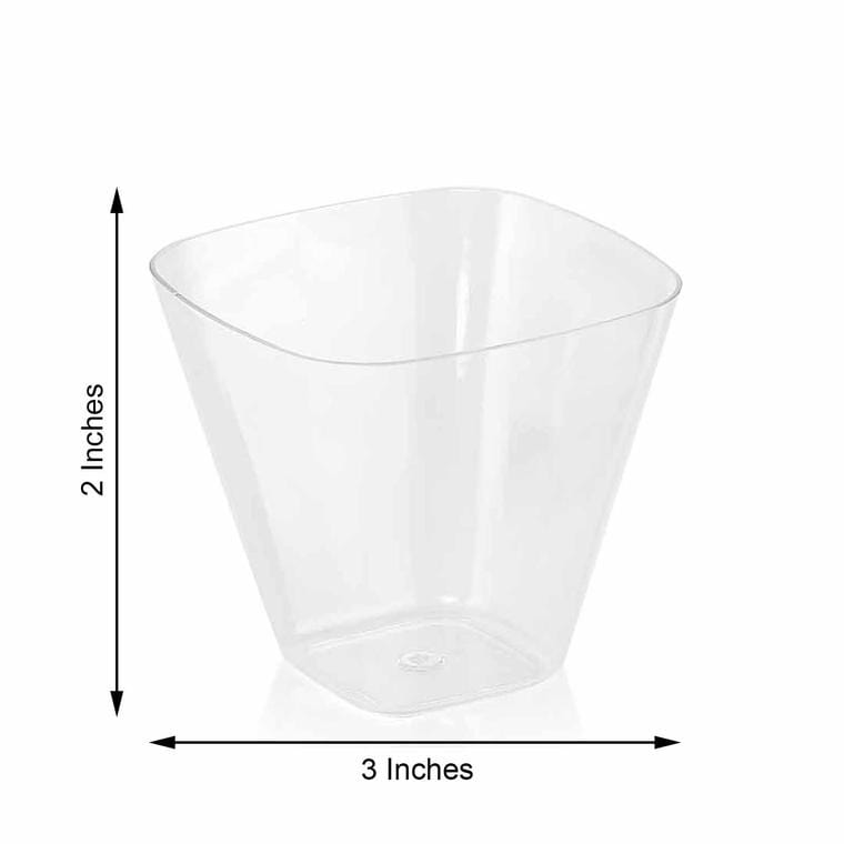 24 pcs 4 oz. Clear Single Serve Drink or Dessert Glasses Cups - Disposable Tableware PLST_CU0027_CLR