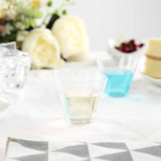 24 pcs 4 oz. Clear Single Serve Drink or Dessert Glasses Cups - Disposable Tableware PLST_CU0027_CLR