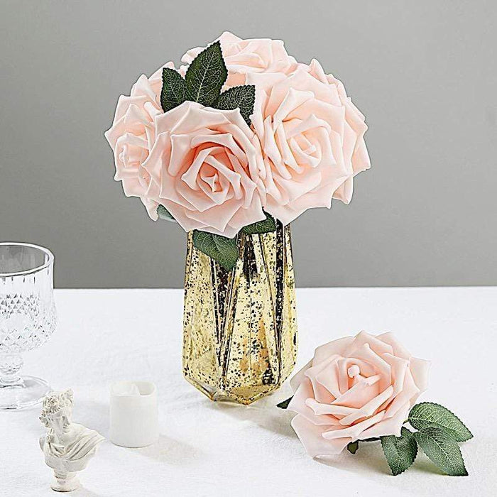 6CM FOAM ROSES Glitter Flower With Stem Artificial Flower Bouquet Party  Decor UK