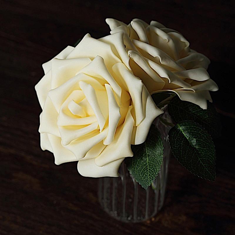 24 pcs 5" Foam Rose Flowers Stems