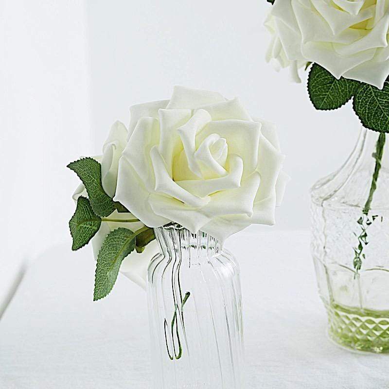 24 pcs 5" Foam Rose Flowers Stems