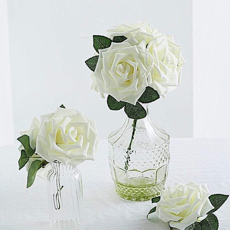 24 pcs 5" Foam Rose Flowers Stems