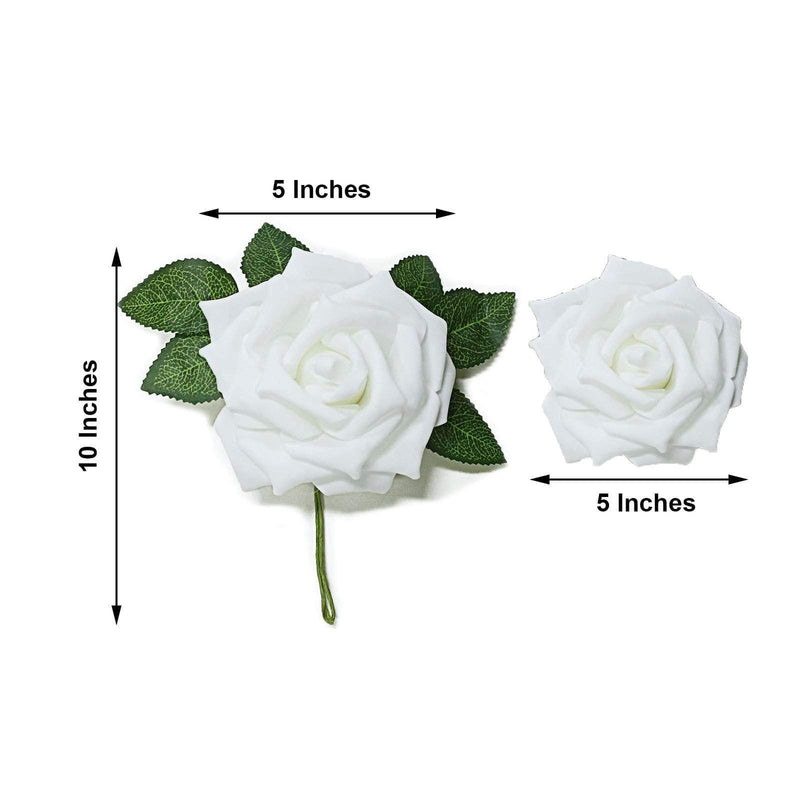 24 pcs 5" Foam Rose Flowers Stems